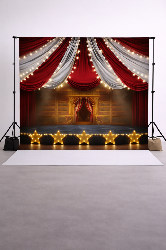 Fondo de tela para fotos - Circo con Luces Neón