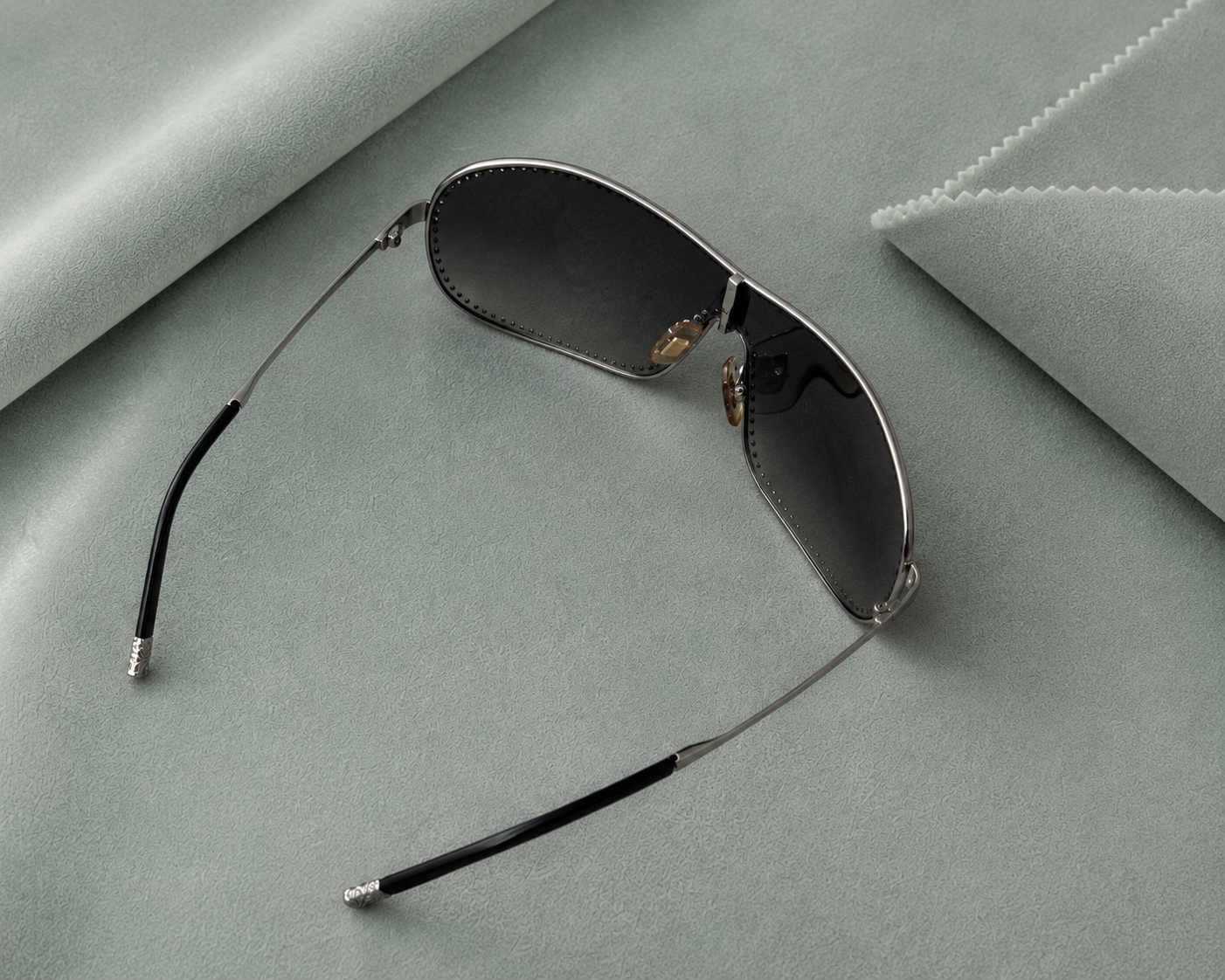 Miu Miu Shield Sunglasses Crystal Trim Vintage 2000s - Image 3