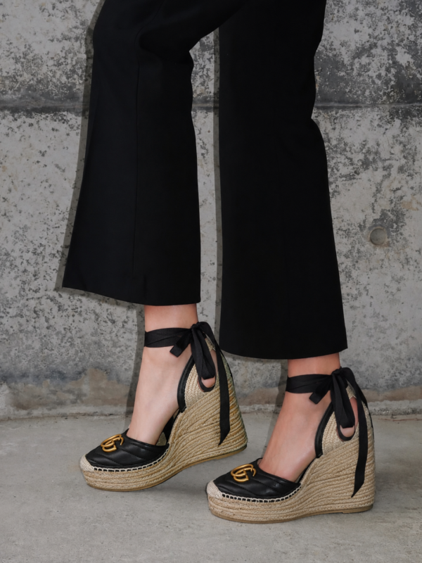 Gucci GG Marmont Espadrille Platform Wedges