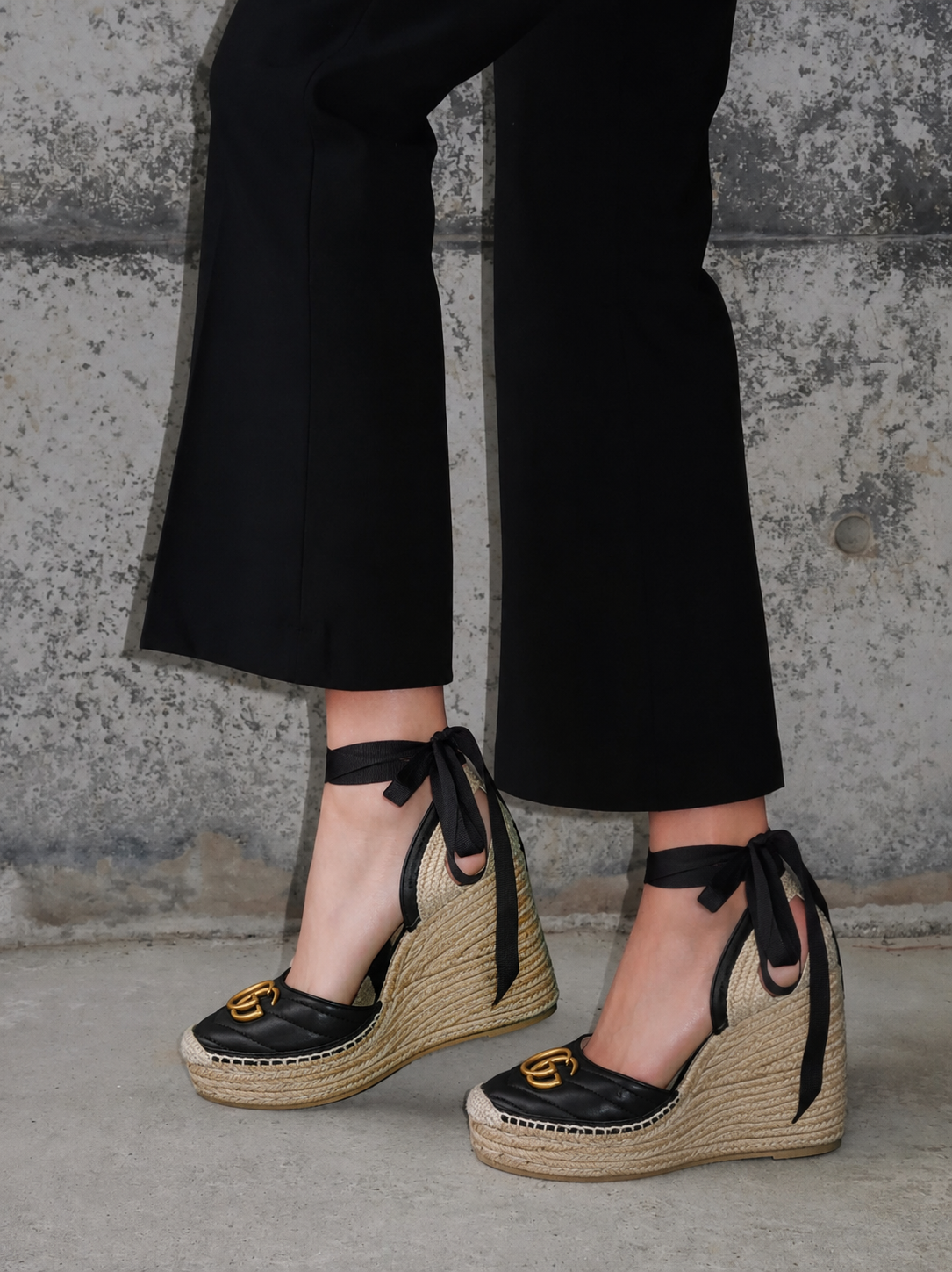 Gucci GG Marmont Espadrille Platform Wedges