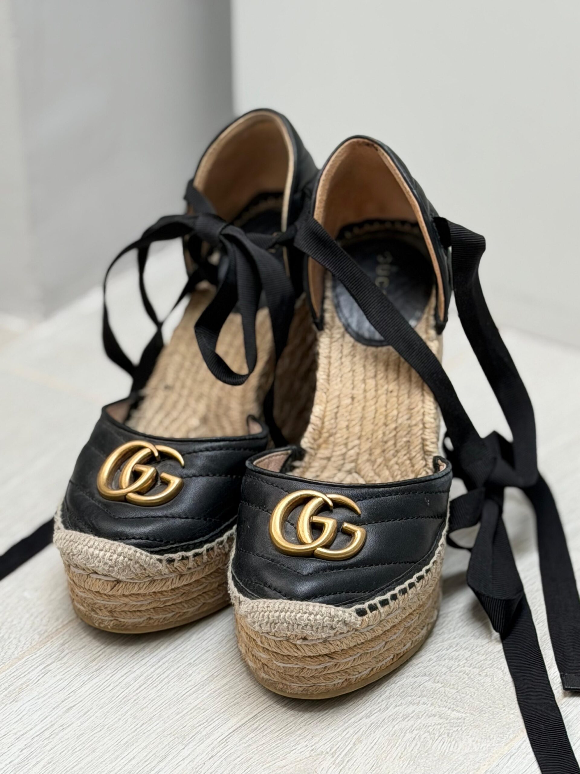 Gucci GG Marmont Espadrille Platform Wedges - Image 6