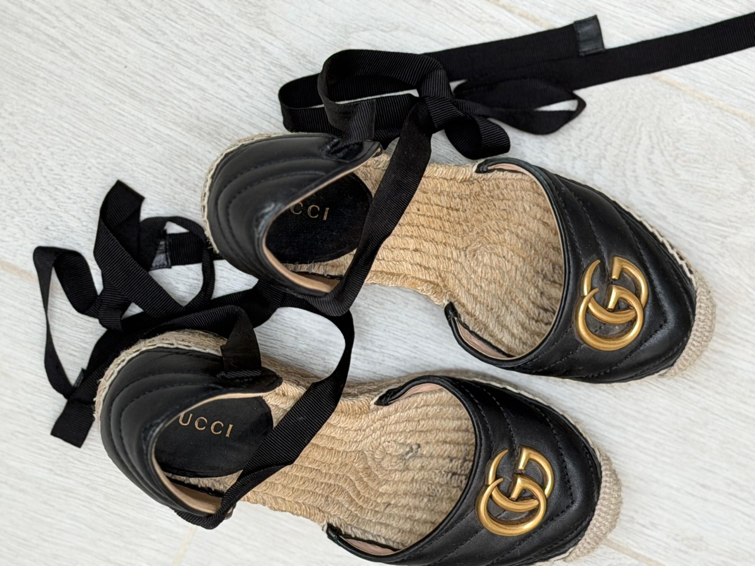 Gucci GG Marmont Espadrille Platform Wedges - Image 3