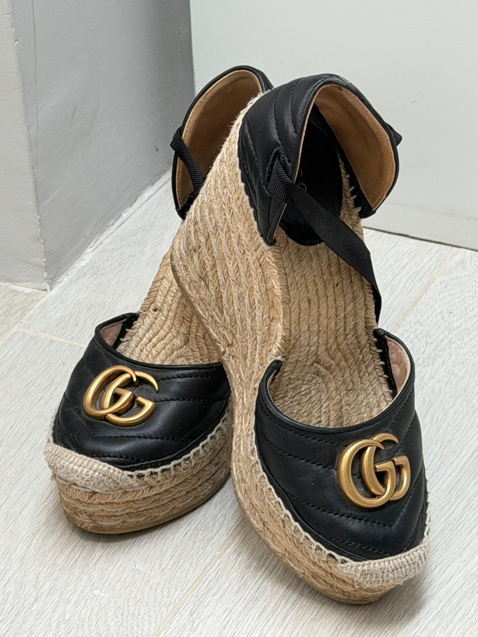 Gucci GG Marmont Espadrille Platform Wedges - Image 2